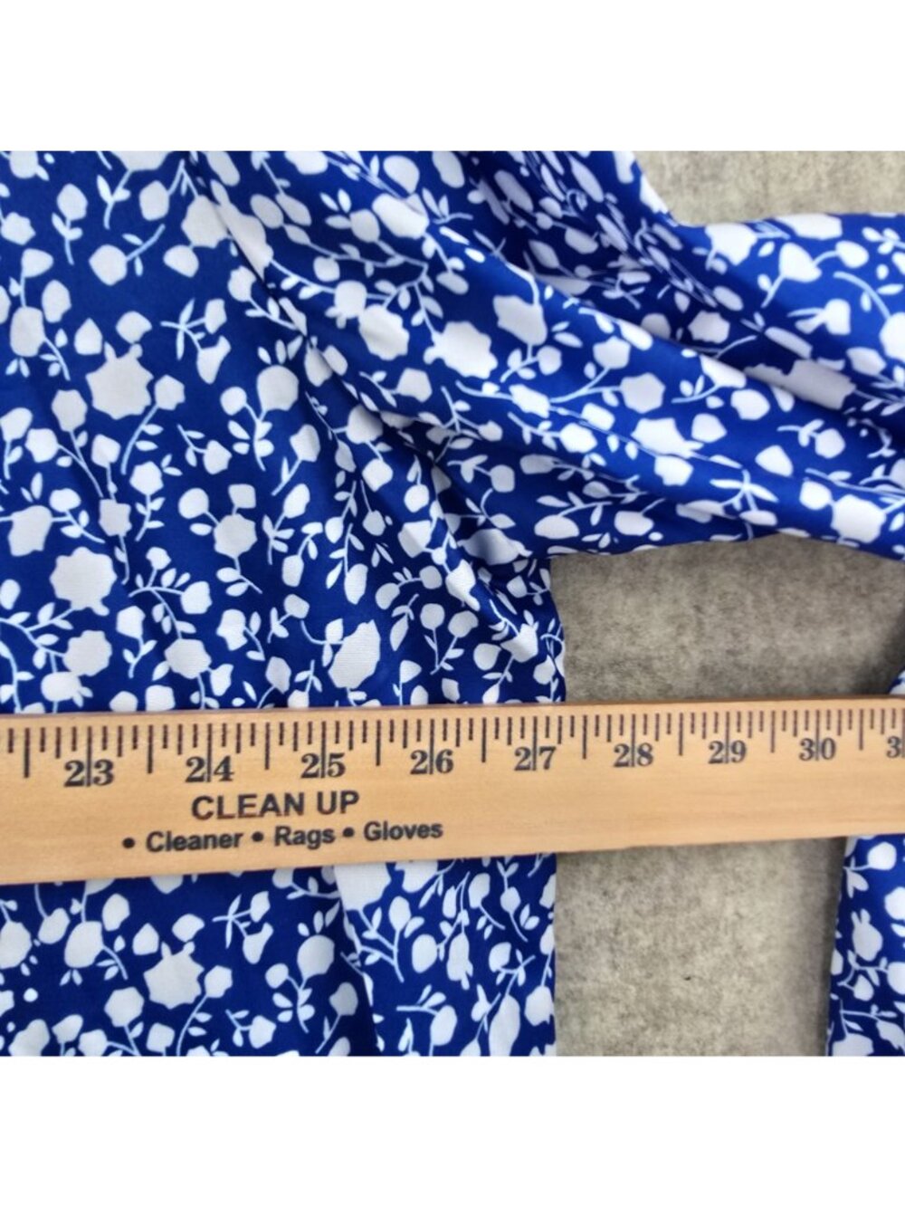 Blue Womens Plus Size Long Sleeve V-Neck Floral Blouse 5XL 100% Polyester - Picture 7 of 8